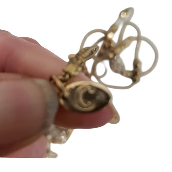 Chico's Gold Tone Layered Necklace with Clear Beads - 3 Strand Statement Jewelry - Picture 3 of 4